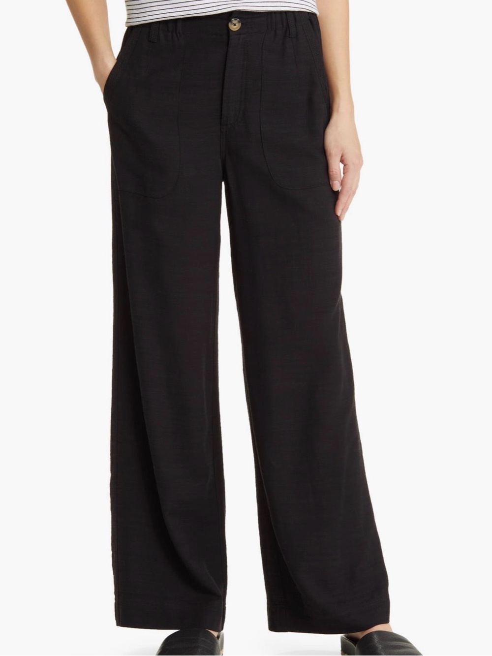 Wit & Wisdom Black Sky Rise Wide-Leg Pants